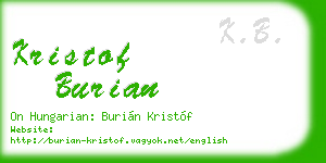 kristof burian business card