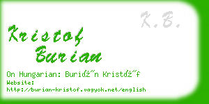 kristof burian business card